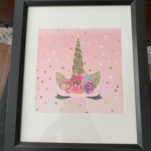 Society6 Unicorn Framed Print - NWOT